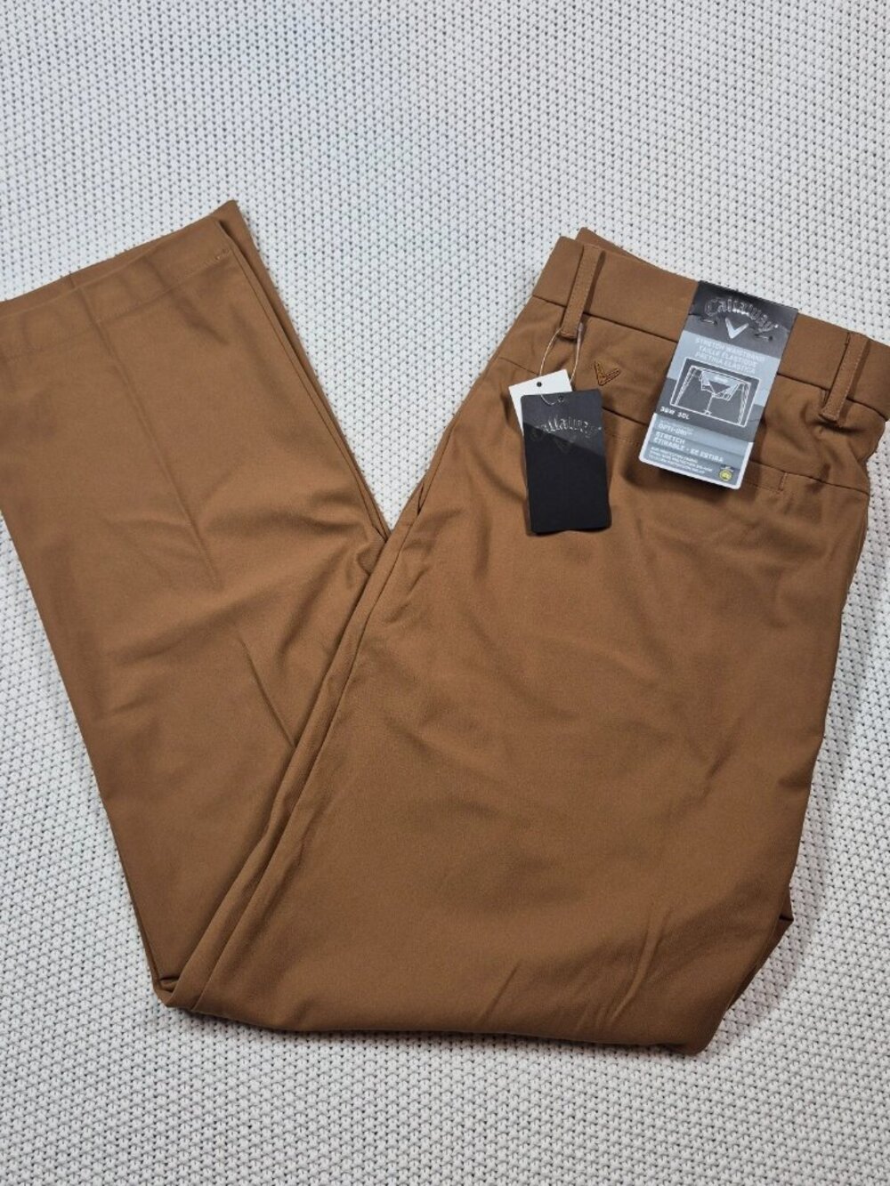 Callaway Mens Golf Pants Sz. 36 x 30 Opti-dry Dark Ginger Stretch